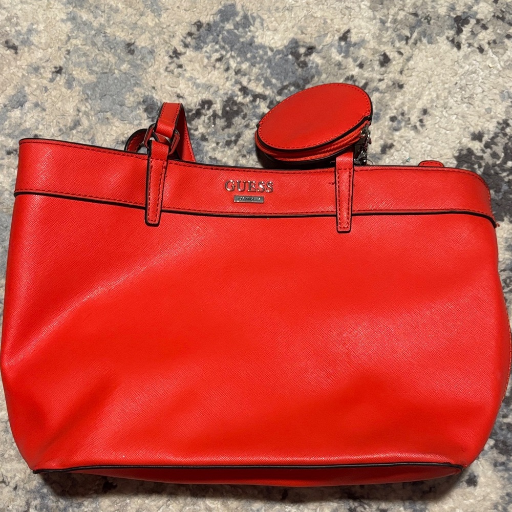 Guess Vibrant Red Tote Bag